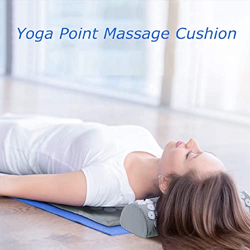 DIALDRCARE Pain Relief Acupressure Exercise Mat Handheld Massager With Pillow Massage Set for Back, Neck, Headaches Muscle Relaxation(25 X 16X1-Grey) - Image 5