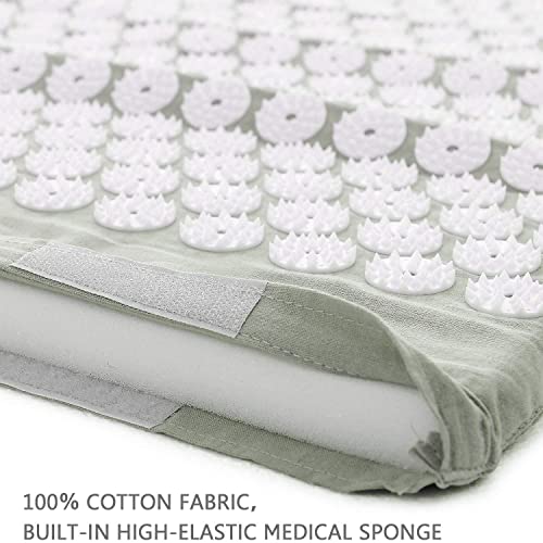 DIALDRCARE Pain Relief Acupressure Exercise Mat Handheld Massager With Pillow Massage Set for Back, Neck, Headaches Muscle Relaxation(25 X 16X1-Grey) - Image 2