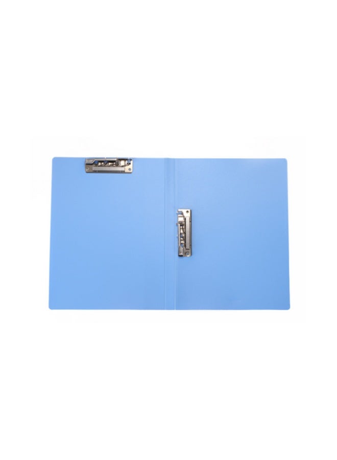 Kalon Blue Plastic Clipboard File Folder A4/Letter Size with Twin Metal Spring Clips, Document Holder for Office School, Pack of 4 - Image 1