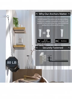 nihao 4 Pack Shelf Brackets  8 Inch Floating Shelf Bracket 1/5 inch Thick Heavy Duty Hidden Shelf Brackets Iron Metal Brackets for Shelf Support with Screw Included 20cm  - Image 5