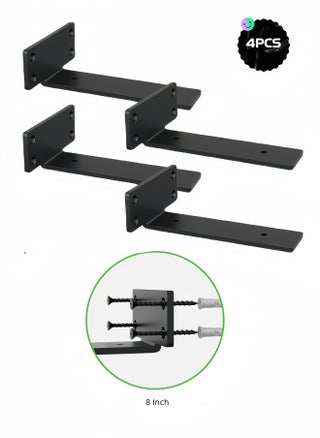 4 Pack Shelf Brackets  8 Inch Floating Shelf Bracket 1/5 inch Thick Heavy Duty Hidden Shelf Brackets Iron Metal Brackets for Shelf Support with Screw Included 20cm - pzsku/ZD81E7F247229399F4CD4Z/45/_/1723340666/da9ff562-f265-429c-b003-690216a5ac16