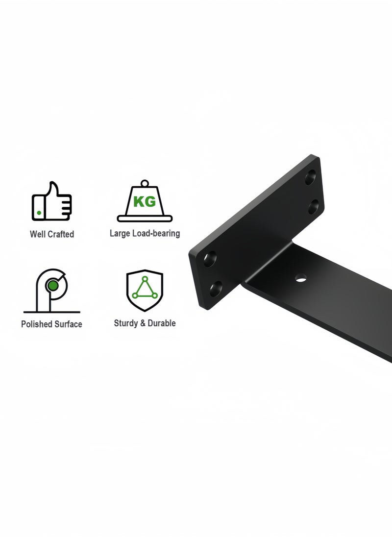 nihao - 4 Pack Shelf Brackets  8 Inch Floating Shelf Bracket 1/5 inch Thick Heavy Duty Hidden Shelf Brackets Iron Metal Brackets for Shelf Support with Screw Included 20cm - Image 1