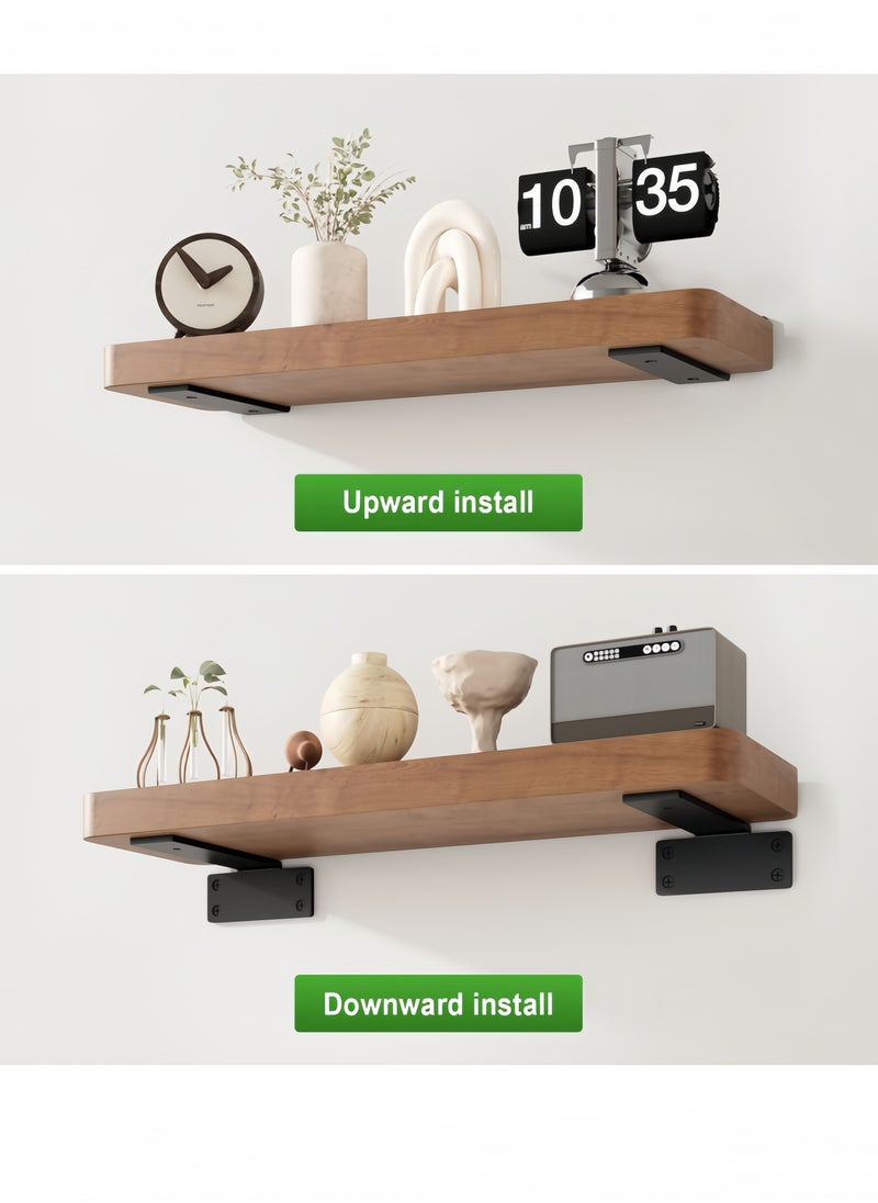 nihao - 4 Pack Shelf Brackets  8 Inch Floating Shelf Bracket 1/5 inch Thick Heavy Duty Hidden Shelf Brackets Iron Metal Brackets for Shelf Support with Screw Included 20cm - Image 1