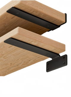 nihao 4 Pack Shelf Brackets  8 Inch Floating Shelf Bracket 1/5 inch Thick Heavy Duty Hidden Shelf Brackets Iron Metal Brackets for Shelf Support with Screw Included 20cm  - Image 2