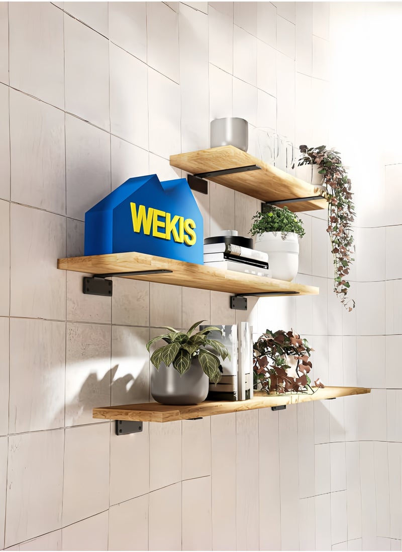 nihao - 4 Pack Shelf Brackets  8 Inch Floating Shelf Bracket 1/5 inch Thick Heavy Duty Hidden Shelf Brackets Iron Metal Brackets for Shelf Support with Screw Included 20cm - Image 1