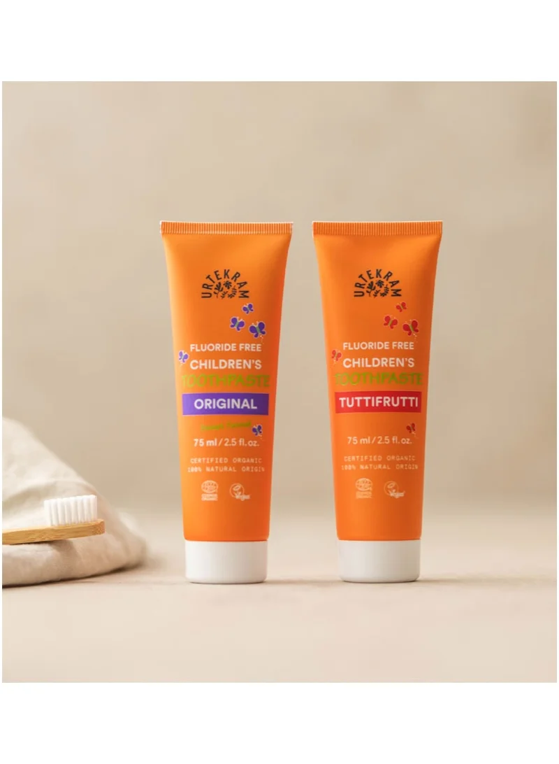 Urtekram  Organic Children's Toothpaste Tuttifrutti, 75ml - Fluoride-Free, 100% Organic, Vegan, Natural Ingredients, Gentle Oral Care  | Best Price UAE