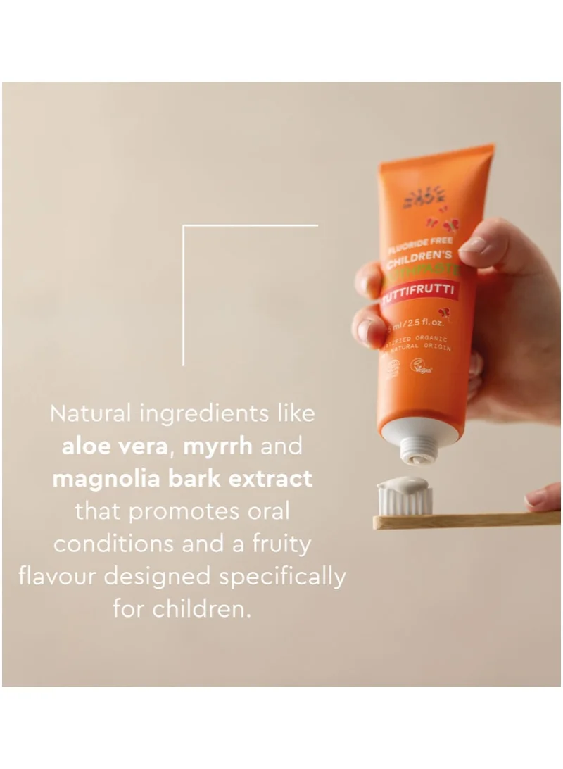 Urtekram  Organic Children's Toothpaste Tuttifrutti, 75ml - Fluoride-Free, 100% Organic, Vegan, Natural Ingredients, Gentle Oral Care  | Best Price UAE