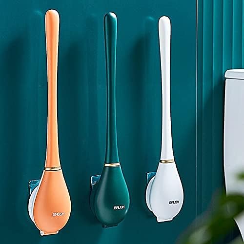 SYPM Wall Mounted Deep Cleaning Toilet Bowl Brush Toilet Cleaning Brush with Holder Wall Mounted Toilet Deep Cleaning Automatic Opening and Closing Brush for Bathroom 1PCS