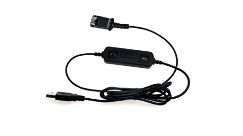 IPD IPH-510 USB Adapter Phone Cable w/ON/Off Button Compatible with PC Soft Phones - Microsoft Teams, Skype, Zoom, Avaya & Cisco Jabber IPH-510 Headphones Wired USB Telephone Adapter Phone Cord - Image 1