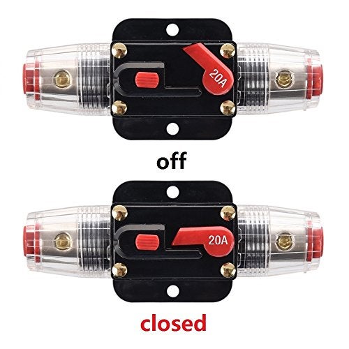ANJOSHI Circuit Breaker 20A 20-300amp Reset Fuse Holder Inline Fuse for Car Audio and Amps Overload Protection 12V-24V DC Replace Fuses - Image 5