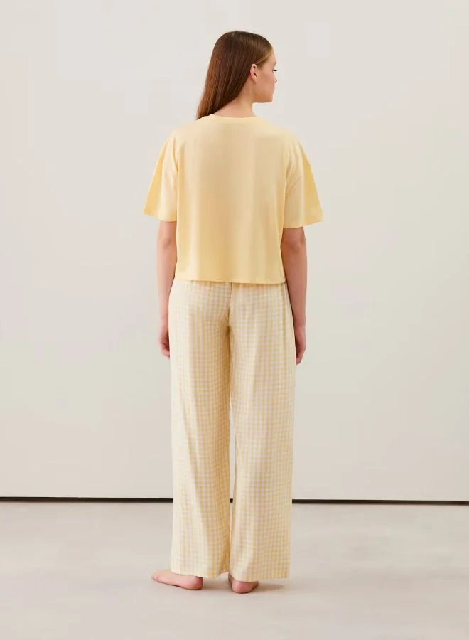 UNDIZ Straight gingham trousers