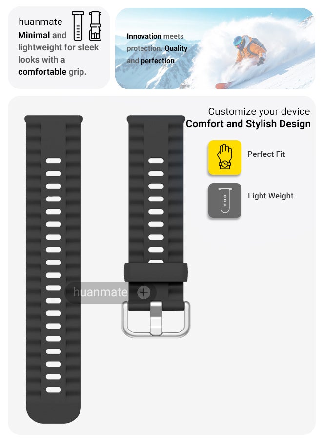 huanmate Huawei Watch Fit 4/ Fit 4 Pro Soft Silicone Replacement Strap - High Quality, Lightweight, Stylish & Durable - Easy Installation - Replacement Strap for Huawei Watch Fit 4/ Fit 4 Pro  - Image 3