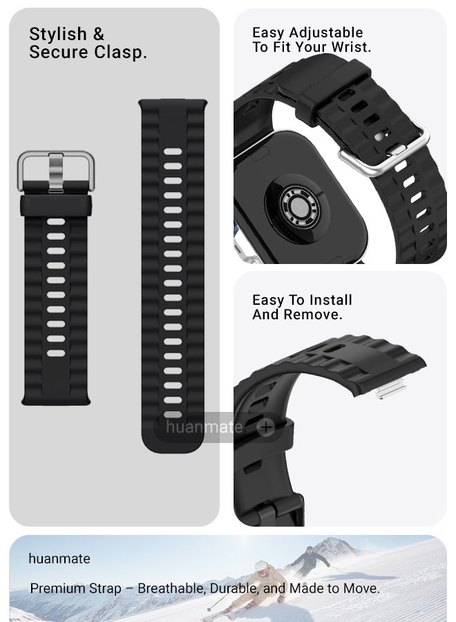 huanmate Huawei Watch Fit 4/ Fit 4 Pro Soft Silicone Replacement Strap - High Quality, Lightweight, Stylish & Durable - Easy Installation - Replacement Strap for Huawei Watch Fit 4/ Fit 4 Pro  - Image 5