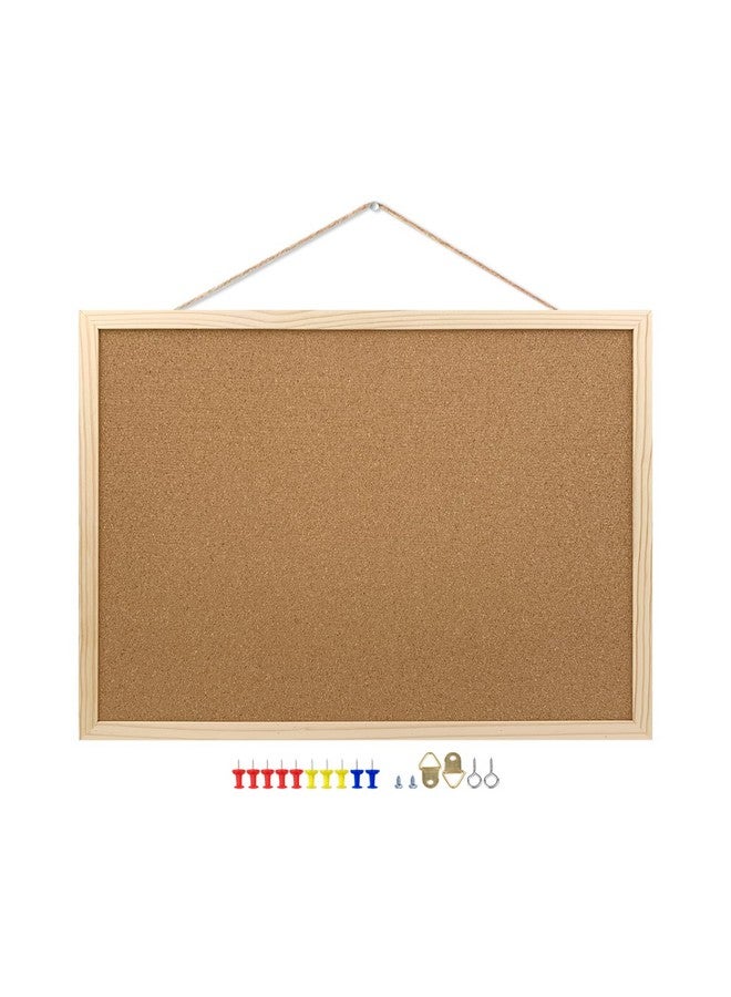 GDMINLO Cork Board Bulletin Board, 17.7"X 13.3" Pin Boards For Walls, Oak Wood Finish Frame, Wall Mounted Cork Board For Office Home And School(Pins, Eye Bolts, Gaskets, Screws) - Image 2