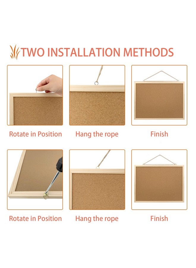 GDMINLO Cork Board Bulletin Board, 17.7"X 13.3" Pin Boards For Walls, Oak Wood Finish Frame, Wall Mounted Cork Board For Office Home And School(Pins, Eye Bolts, Gaskets, Screws) - Image 3