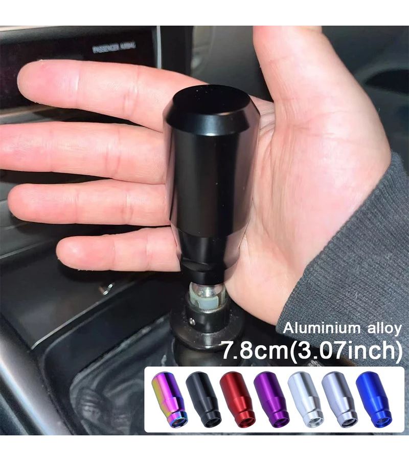 Black Aluminum Alloy 78mm Weighted Gear Shifter Knob with Adapter - Image 1