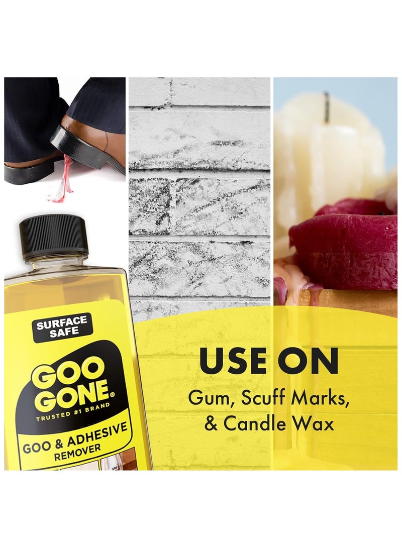 Goo Gone Adhesive Remover - 2 Pack - 8 Ounce - Surface Safe Adhesive Remover Safely Removes Stickers Labels Decals Residue Tape Chewing Gum Grease Tar Crayon Glue - Image 3