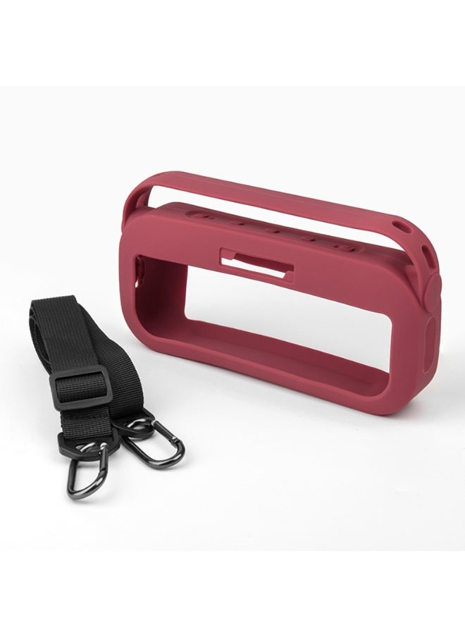 General Silicone Speaker Case Cover, Compatible with New Bose SoundLink Flex Case, Protective Waterproof Soft Skin, Replacement Bluetooth Speakers Travel Carrying Case with Keychain Hook (Red)  - Image 1