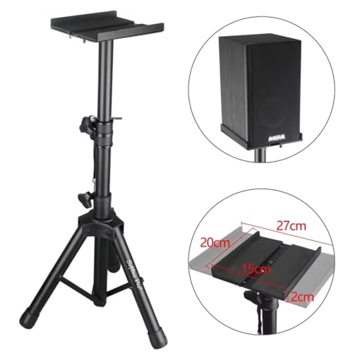 Softline Pro Heavy Duty Tripod Studio Monitor Stand Adjustable Height Foldable Tripod Legs Non-Slip Rubber Pads Foldable Monitor Speaker Stands - Single (SP 800 VP) - Image 2