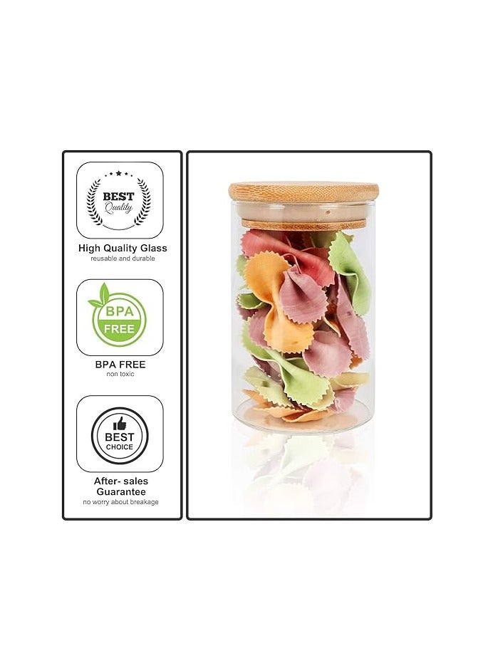 HOME ZONE Glass Food Storage Containers Jars with Airtight Bamboo Lid (8.5 oz/250 ml (15 pcs) - Image 4