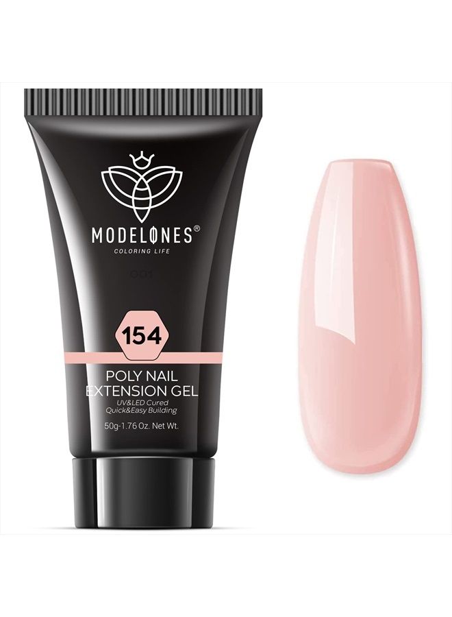 modelones Poly Nail Gel Builder Nail Extension Gel Nude Nature Color Light Apricot Acrylic Nails Enhancement Thickening Trendy Nail Art Design Salon Professional Technician Tool 50ML 1.76oz - Image 1