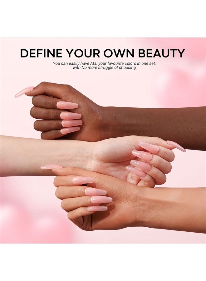 modelones Poly Nail Gel Builder Nail Extension Gel Nude Nature Color Light Apricot Acrylic Nails Enhancement Thickening Trendy Nail Art Design Salon Professional Technician Tool 50ML 1.76oz - Image 4