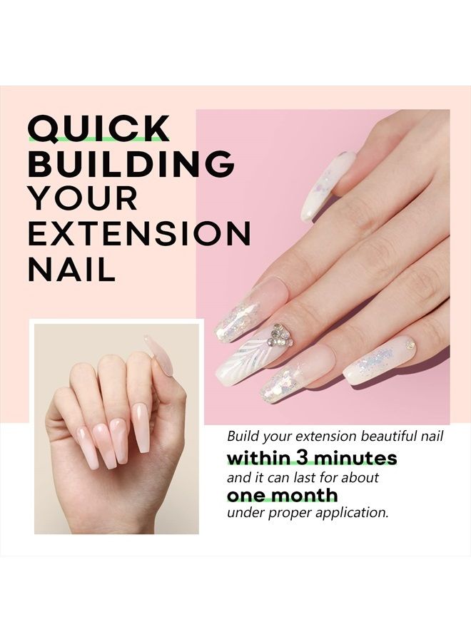 modelones Poly Nail Gel Builder Nail Extension Gel Nude Nature Color Light Apricot Acrylic Nails Enhancement Thickening Trendy Nail Art Design Salon Professional Technician Tool 50ML 1.76oz - Image 2