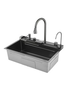 11-Piece Kitchen Honeycomb Sink Drop-In Single Bowl Stainless Steel Sink Waterfall Smart Sink with Pull-Out Faucet and Various Accessories (29.5x17.7 Inches) - pzsku/ZD81F075A5D1BF54EB130Z/45/_/1720495893/fc042f85-744f-4bfe-9a58-5a66694e7c31