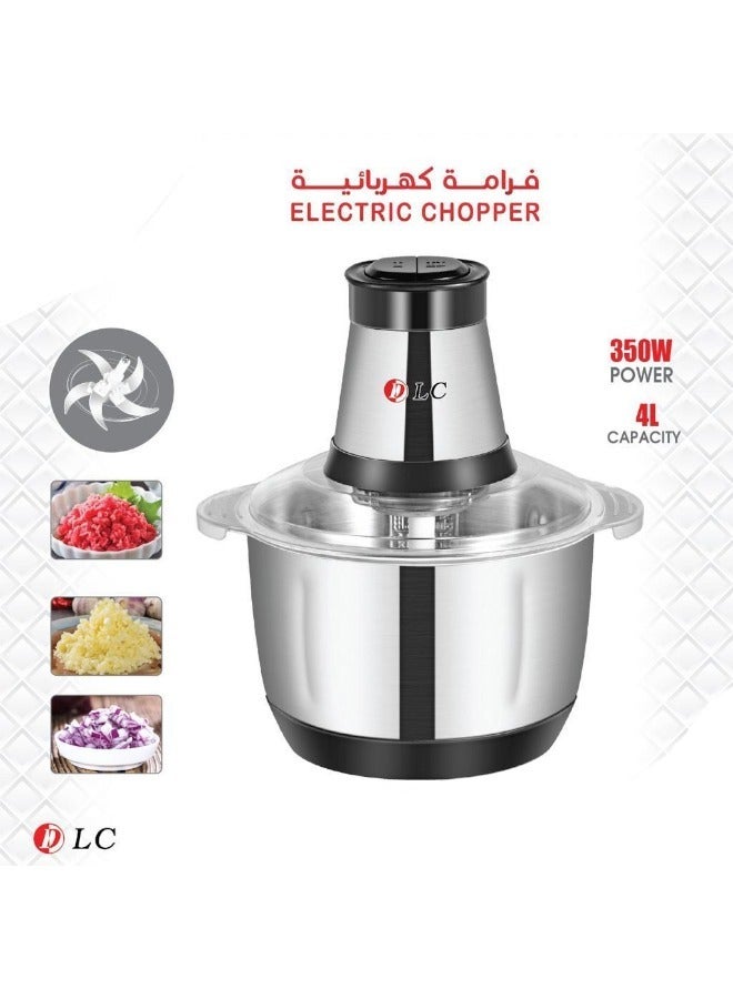 LC Electric Food Chopper Meat Grinder With Stainless Steel Bowl 4L 350W - Image 2