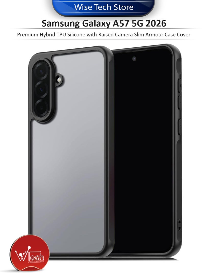 Wtech Samsung Galaxy A57 5G 2026 Premium Hybrid TPU Silicone with Raised Armour Bumpers Slim Case Cover (MCAPSA) - Clear/Black - Image 1