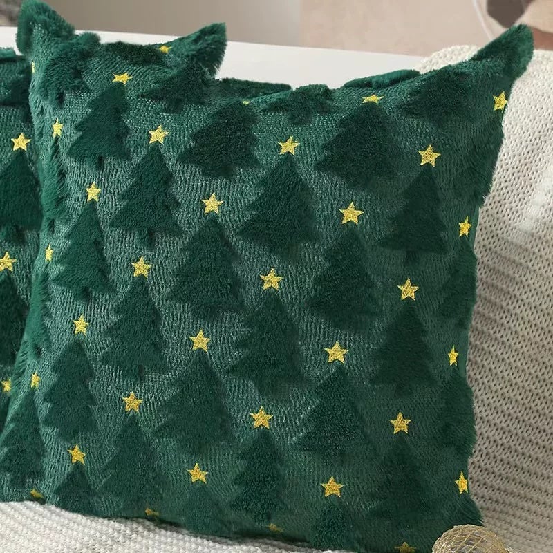 Autumn New Plush Christmas Pillow Set Three-dimensional Embroidery Christmas Tree Pillow Valentine's Day Love Pillow Set - Image 1