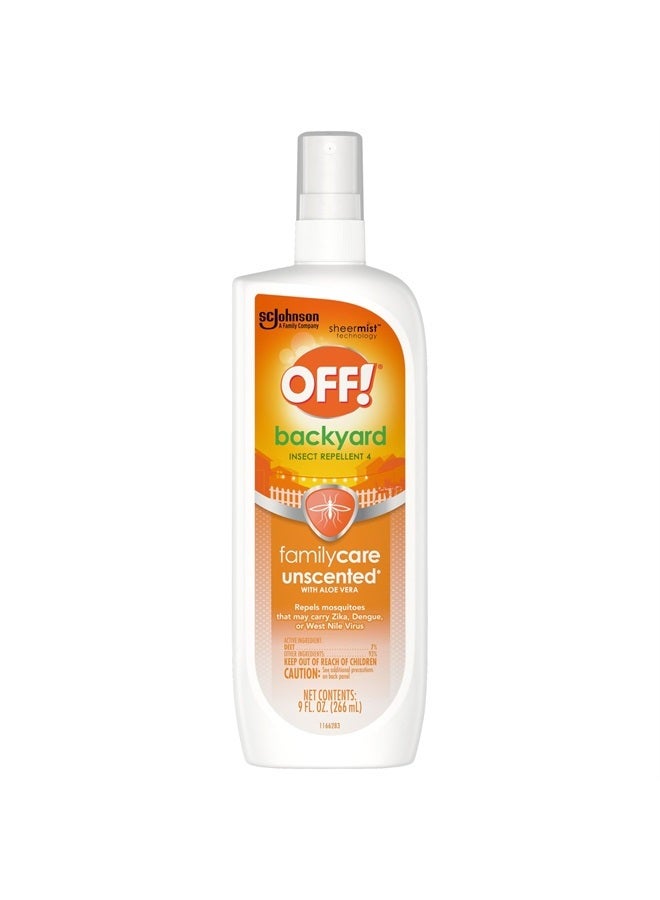 OFF! Family Care Insect & Mosquito Repellent Spritz, Bug Spray Containing 7% DEET, Unscented Repellent with Aloe Vera Protects Against Mosquitoes, 9 Oz - Image 1