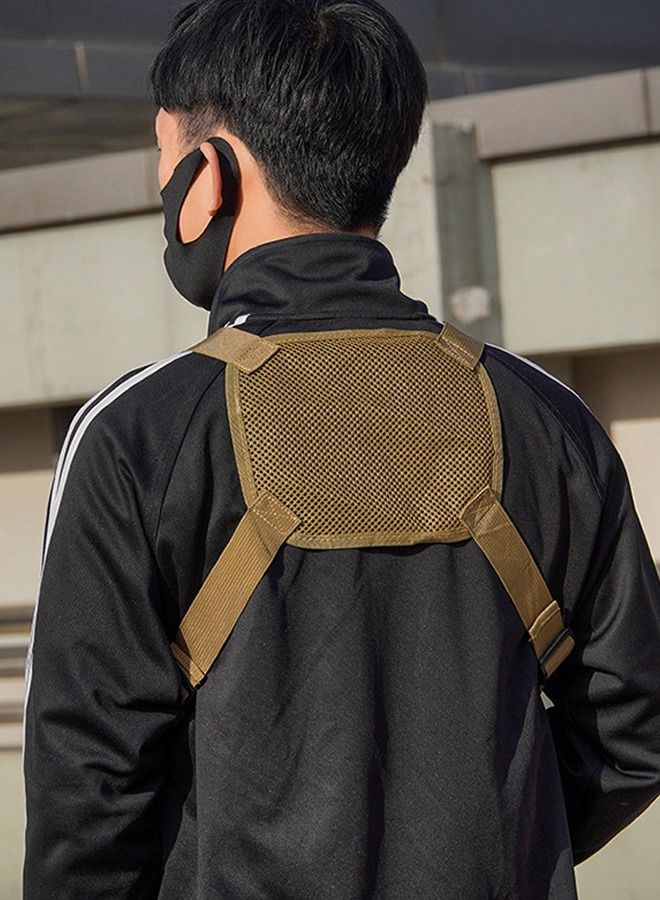 DUNISO Tactical Inspired Sports Utility Chest Pack Chest Bag Running Backpack For Men With Built-In Phone Holder Rig Pouch Vest For Workouts Cycling Hiking Camping - Image 3