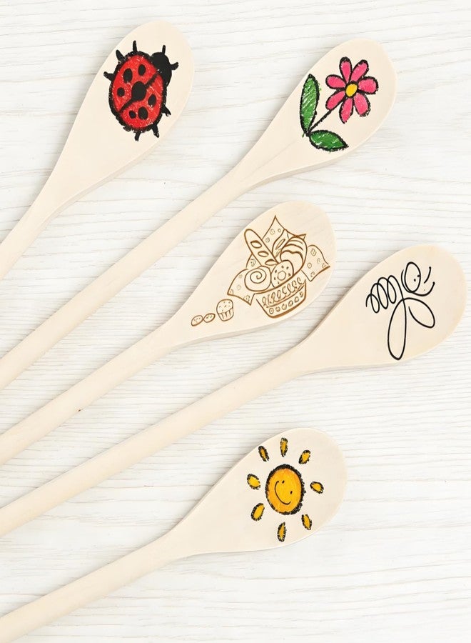 Nagpew 50 Pieces Long Wooden Spoons, 12 Inch Disposable Mixing Scoop Bulk with Long Handle, Oval Small Kitchen Utensil for DIY Craft, Cooking, Stirring, Serving Hot Cold Food - Image 5