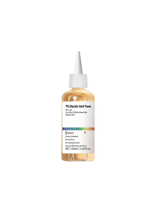 Sokgo 7% Glycolic Acid Exfoliating Toner, Exfoliating Facial Toner, Smooth Skin, Even Tone, Hydrating Formula, Pore Minimizer, Suitable For All Skin Types  - Image 1