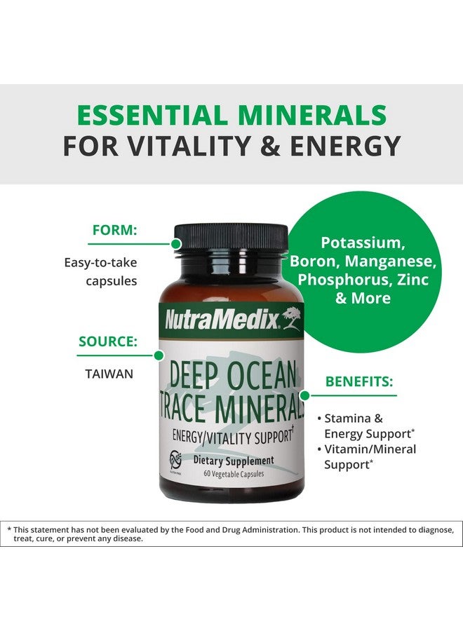نيوتراميديكس NutraMedix Deep Ocean Trace Minerals 1,000mg - مكملات المعادن والطاقة - المغنيسيوم والزنك والبوتاسيوم والبورون والفوسفور والمنجنيز - دعم الإلكتروليت (60 كبسولة) - Image 2