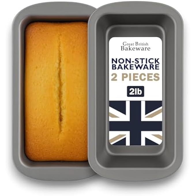 Chabrias Ltd Great British Bakeware Loaf Tin Set of 2 2lb NonStick Bread  Cake Tins HeavyDuty Carbon Steel Baking Moulds PFOA  BPA Free  Made in England Cookware - Image 2