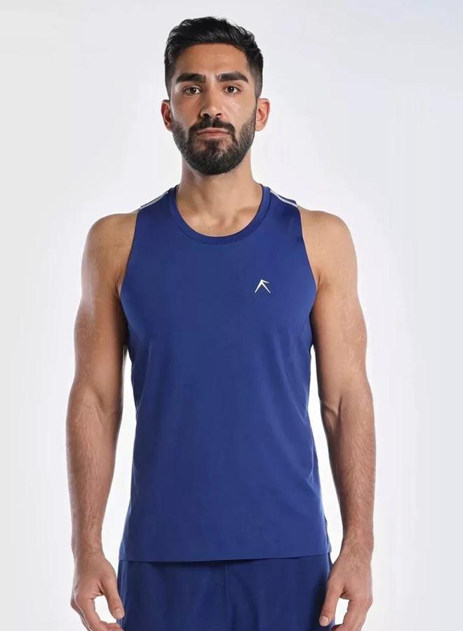 Wizard Men Blue Vent Wizardry Solid Round Neck Tank T-Shirt - Image 1