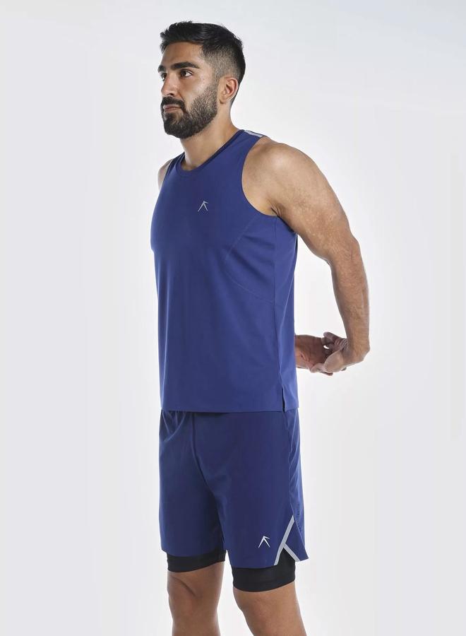 Wizard Men Blue Vent Wizardry Solid Round Neck Tank T-Shirt - Image 3