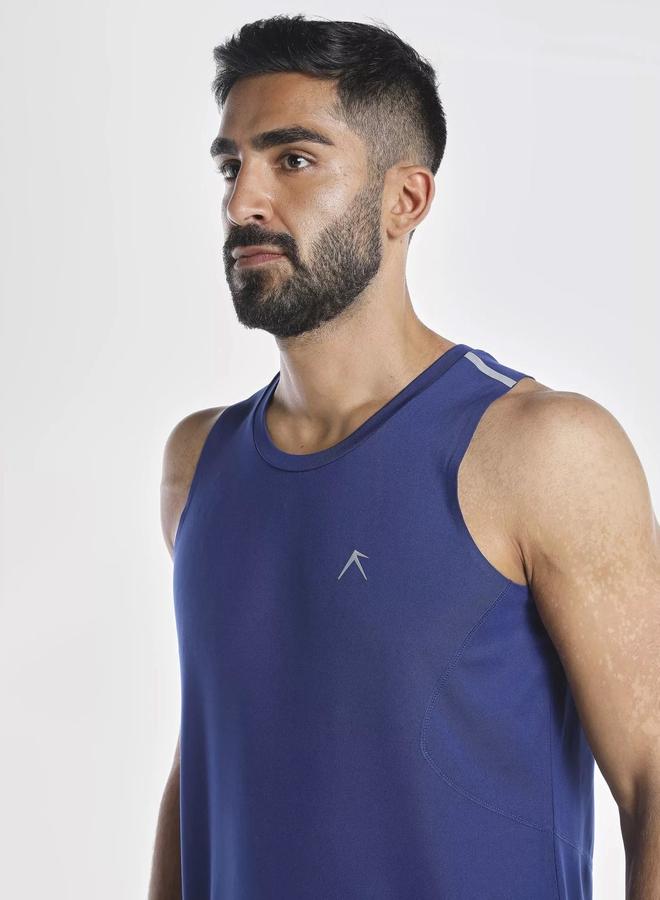 Wizard Men Blue Vent Wizardry Solid Round Neck Tank T-Shirt - Image 4