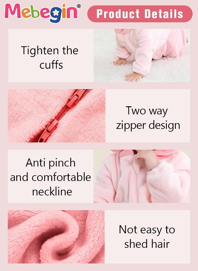 Bear Shape Baby Bodysuit, Warm Flannel Baby Hooded Romper, Cartoon Winter Newborn One-piece Suit, Comfortable Toddler Jumpsuits, Baby Essentials, Perfect for Everyday Wear or Special Occasions, Crea  - Image 5
