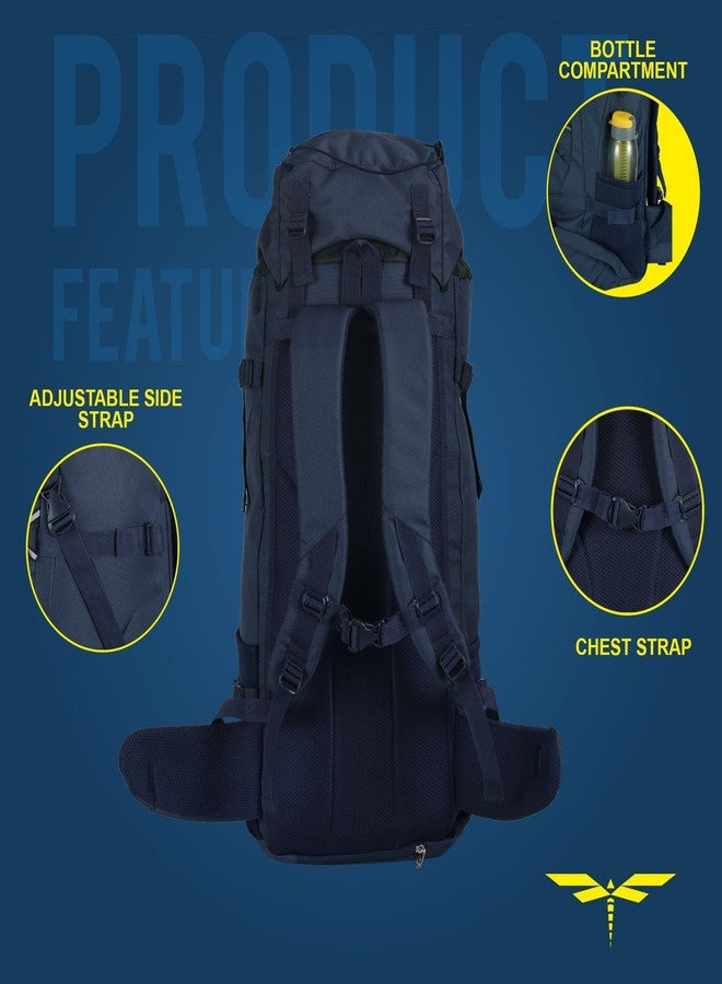 Impulse rucksack bags 75 litres travel bag for men tourist bag for travel backpack for hiking trekking Bag for men camping Libelle with 1 Year Warranty (Blue) - Image 5