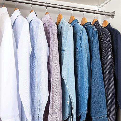 ZEPOLI - Wooden Suit Hangers - Premium Wood with Notches & Chrome Swivel Hook for Dress Clothes, Coats, Jackets (8 Pack, Beige) - Image 3