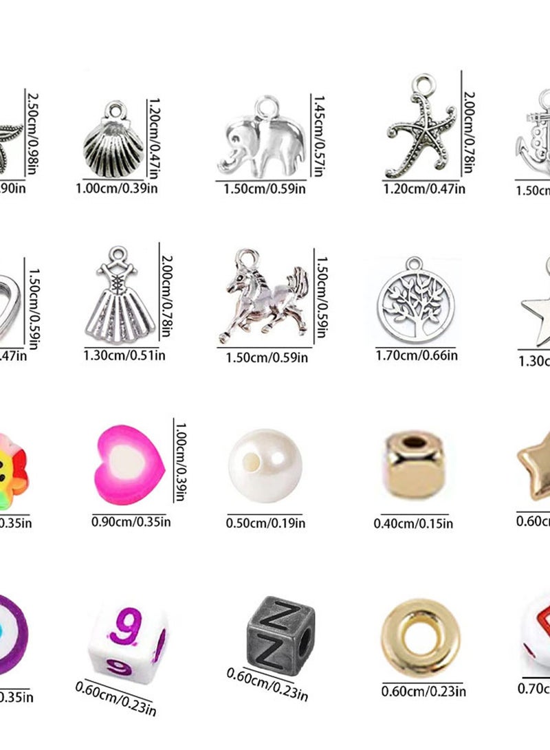 أرابايت مجموعة صنع الأساور، خرز للأساور لصنع خرز المهر، خرز طين بوليمر، خرز وجه مبتسم، خرز حروف لصنع المجوهرات، هدايا الفنون والحرف اليدوية لألعاب الهدايا للفتيات من عمر 6 إلى 12 عامًا - Image 3