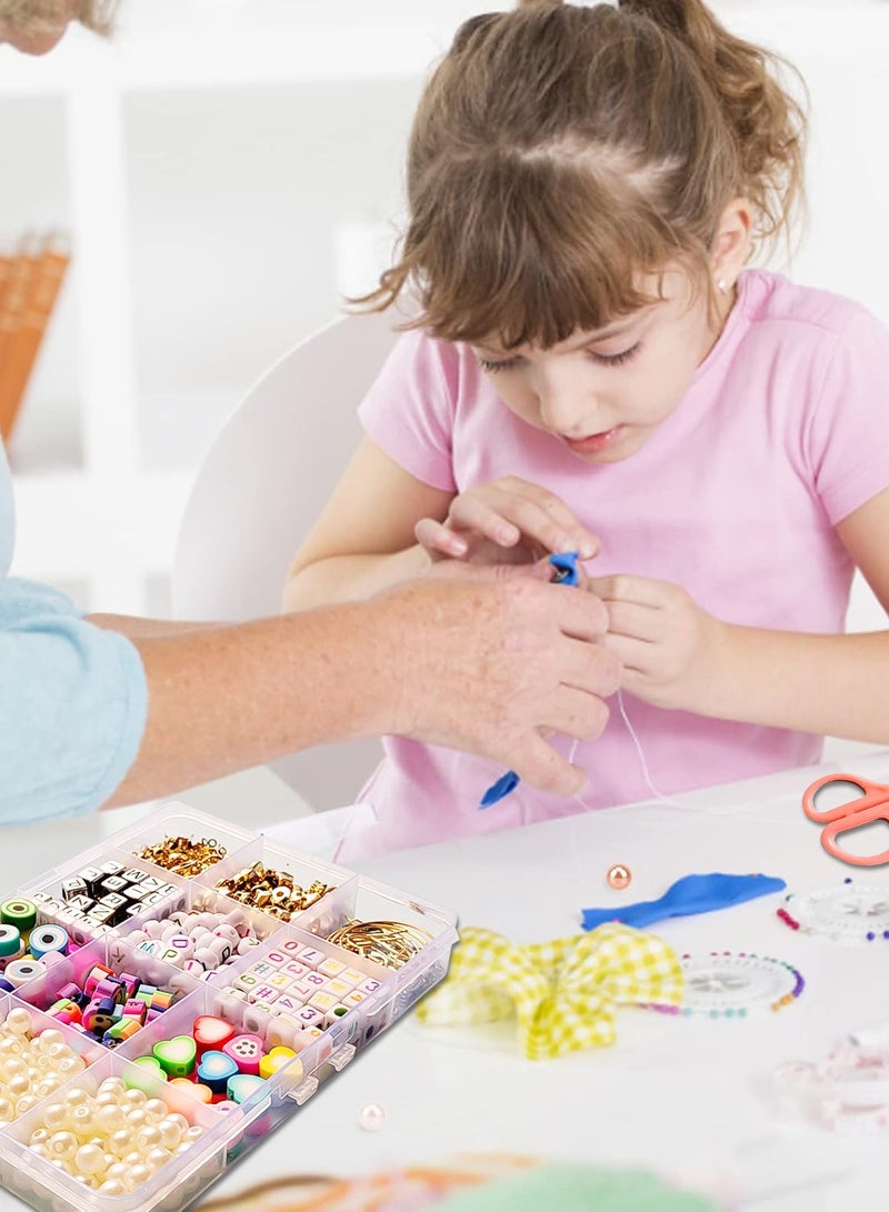 أرابايت مجموعة صنع الأساور، خرز للأساور لصنع خرز المهر، خرز طين بوليمر، خرز وجه مبتسم، خرز حروف لصنع المجوهرات، هدايا الفنون والحرف اليدوية لألعاب الهدايا للفتيات من عمر 6 إلى 12 عامًا - Image 5