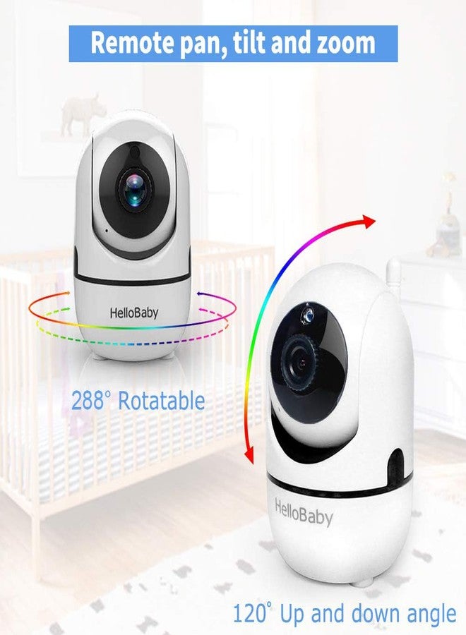 HelloBaby Video Baby Monitor with Remote Camera Pan-Tilt-Zoom, 3.2'' Color LCD Screen, Infrared Night Vision, Temperature Display, Lullaby, Two Way Audio - Image 3