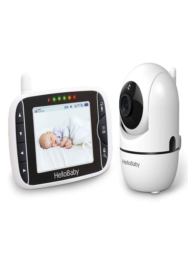 HelloBaby Video Baby Monitor with Remote Camera Pan-Tilt-Zoom, 3.2'' Color LCD Screen, Infrared Night Vision, Temperature Display, Lullaby, Two Way Audio - Image 4