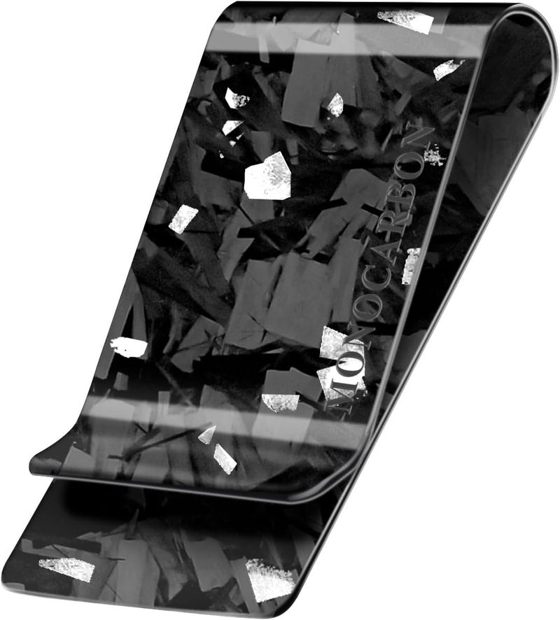 MONOCARBON Carbon-Fiber-Money-Clip-for-Men, Minimalist-Money-Holder for Cash, High Elastic Carbon-Fiber-Wallet, Slim and Durable - Image 1