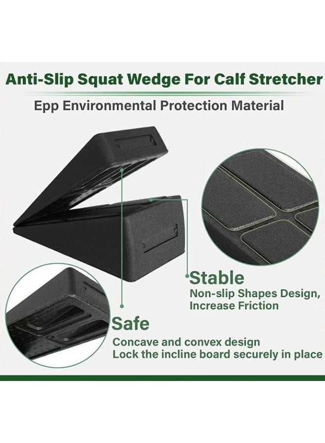 EETU Squat Wedge Block,3 Pcs Calf Stretcher For Squat Wedge,Non-Slip Adjustable Squat Ramp Slant Board,Heavy Duty Leg Extender,Incline Board Platform For Heel Elevated Squat And Calf Raise - Image 4
