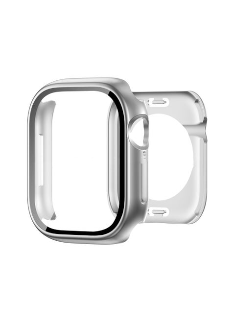 Waterproof Case for Apple Watch Ultra 2/Ultra 49mm with Tempered Glass Screen Protector, 360 Full Coverage Protective Cover for Apple iWatch 49mm, Silver